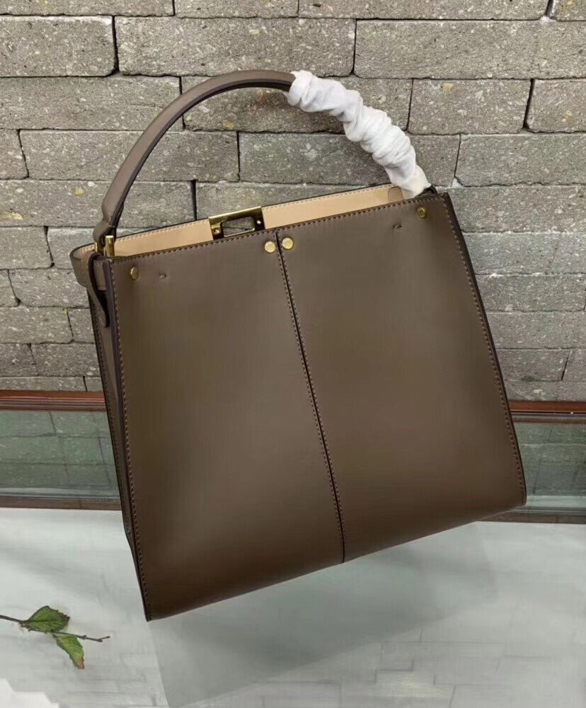 Fendi Peekaboo X lite Medium Leather Bag 8BN311 Coffee